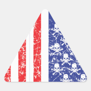 Adesivo Triangular Crânios Patrióticos