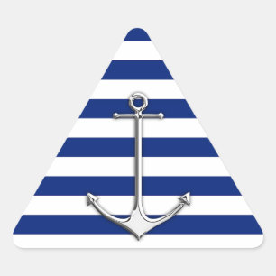 Adesivo Triangular Cromo como âncora fina em faixas náuticas
