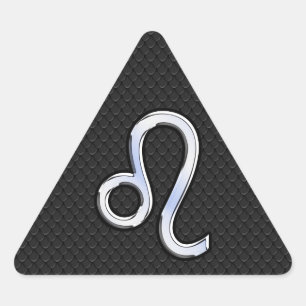 Adesivo Triangular Cromo como Leo Zodiac Sinal na pele de cobra
