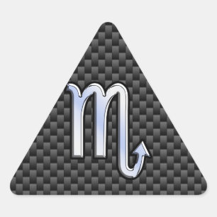 Adesivo Triangular Cromo Como Scorpio Sinal Zodiac Impressão de Fibr