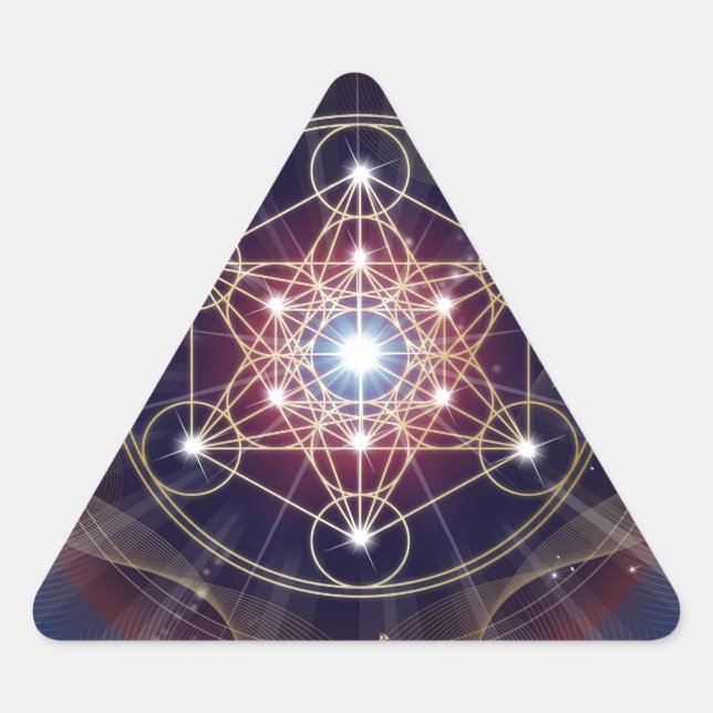 Adesivo Triangular Cubo de Metatron - Merkabah (Frente)