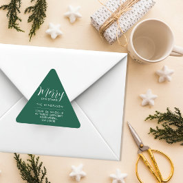 Adesivo Triangular Custom Holiday Return Address Label Add Your PHOTO