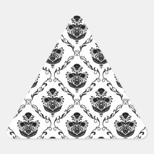 Adesivo Triangular Damasco preto tradicional