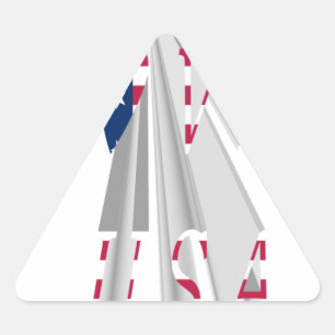 Adesivo Triangular Declaração de Star-Spangled: Graphic I Love USA De