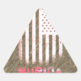 Adesivo Triangular Desenho da Bandeira Nacional Americana Murica