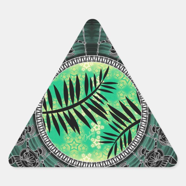 Adesivo Triangular Desenhos de Mashup de Arte Grega (Frente)