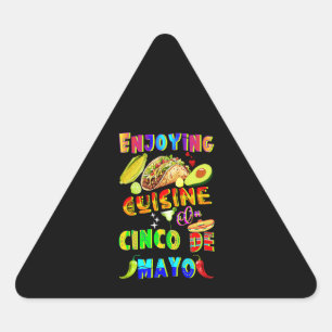 Adesivo Triangular Desfrutando Da Cuisine Em Cinco De Mayo