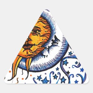 ADESIVO TRIANGULAR DESIGN DA ARTE DA LUA DO SOL