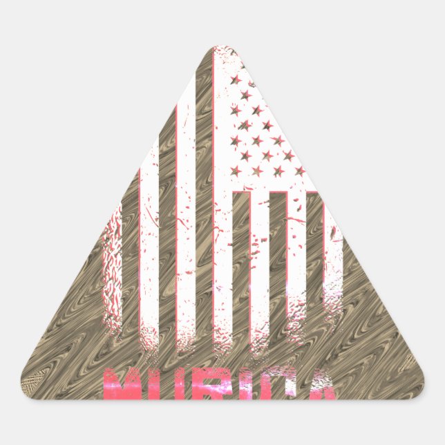 Adesivo Triangular Design de Bandeira Nacional Americana de Murica (Frente)