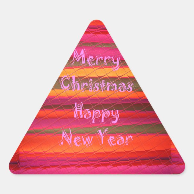 Adesivo Triangular Design de Canvas Feliz de Natal (Frente)