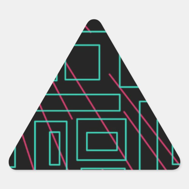 Adesivo Triangular design de fundo preto (Frente)