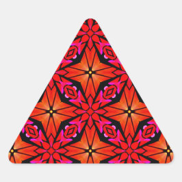 Adesivo Triangular Design de Starburst Vermelho