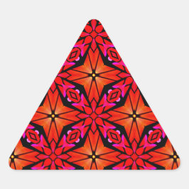 Adesivo Triangular Design de Starburst Vermelho