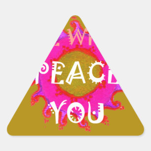 Adesivo Triangular Design de vetor inspirador "Peace Be With You"