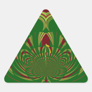 Adesivo Triangular Design do Padrão Floral Verde-Étnico Africano