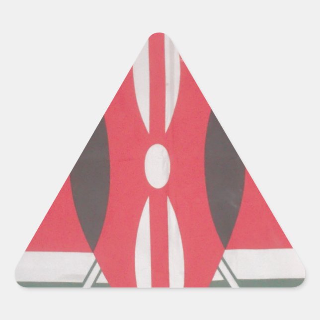 Adesivo Triangular Design Harambe Bandeira Vintage do Quênia (Frente)