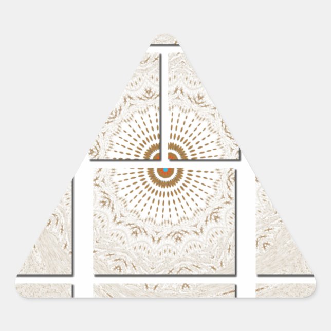 Adesivo Triangular Design minúsculo neutro de bege geométrico (Frente)