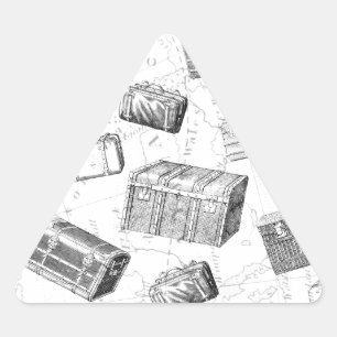 Adesivo Triangular Design original das malas de viagem do vintage