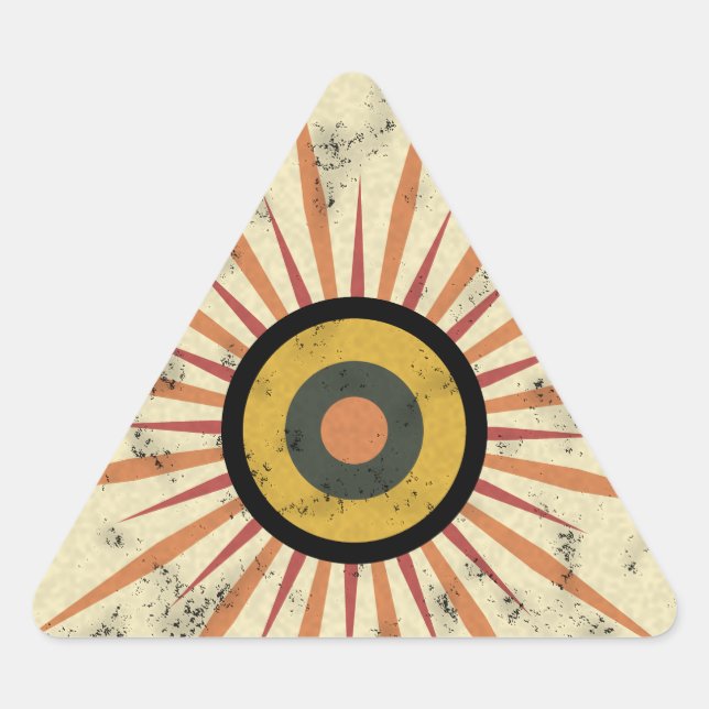 Adesivo Triangular Design Retro Boho de Explosão Solar (Frente)