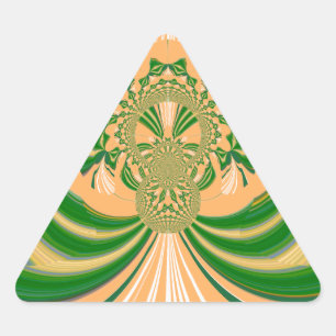 Adesivo Triangular Design verde amarelo.