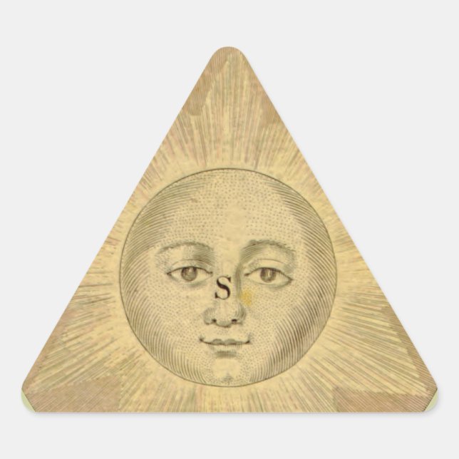 Adesivo Triangular Detalhe do Sol no Mapa Antiquado de Bowles, cerca  (Frente)