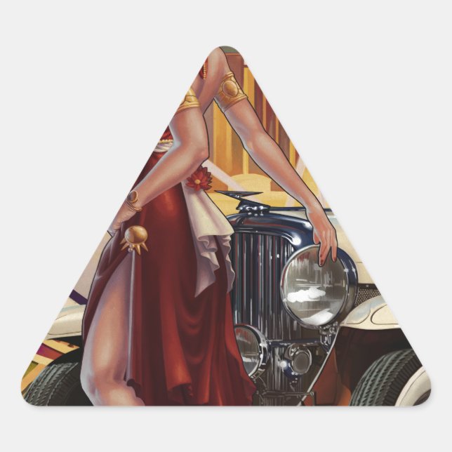 Adesivo Triangular Detroit, Michigan | Motor City (Frente)