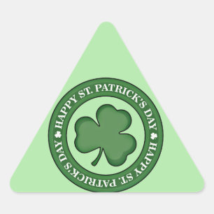 Adesivo Triangular Dia feliz do St. Patricks