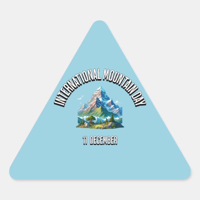 Adesivo Triangular Dia Internacional das Montanhas. 11 de dezembro (Frente)