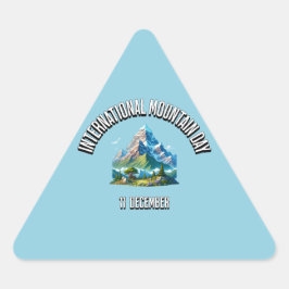 Adesivo Triangular Dia Internacional das Montanhas. 11 de dezembro