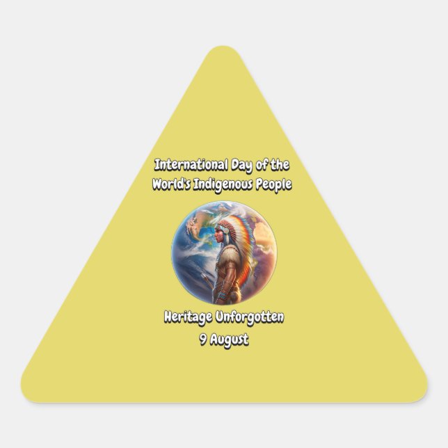 Adesivo Triangular Dia Internacional das Pessoas Indígenas do Mundo (Frente)