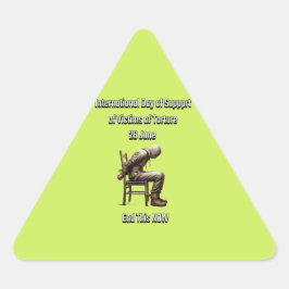 Adesivo Triangular Dia Internacional de apoio às vítimas da tortura. 