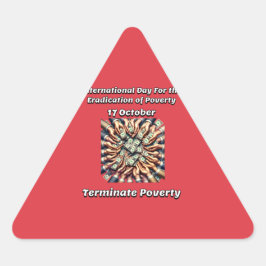 Adesivo Triangular Dia Internacional para a Erradicação da Pobreza.