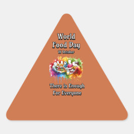 Adesivo Triangular Dia Mundial da Comida. O suficiente para todos.
