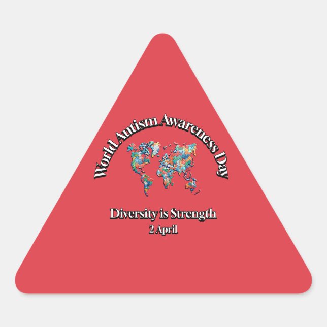 Adesivo Triangular Dia Mundial da Consciência do Autismo. Diversidade (Frente)