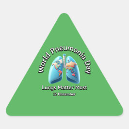 Adesivo Triangular Dia Mundial da Pneumonia. Os Pulmões São Mais Impo