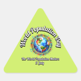 Adesivo Triangular Dia Mundial da População. A População Mundial Impo