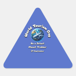 Adesivo Triangular Dia Mundial do Turismo. 27 de setembro