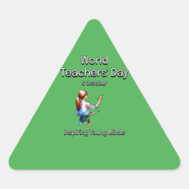 Adesivo Triangular Dia Mundial dos Professores. Mentes Jovens Inspira