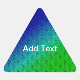 Adesivo Triangular Diag Gradient Floral Padrão Azul Verde