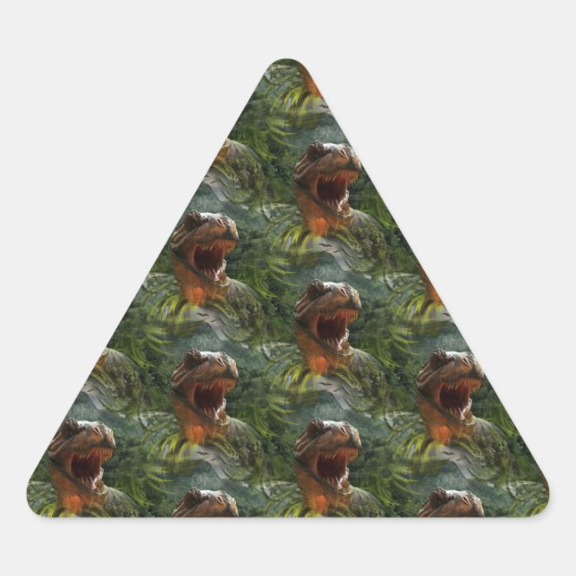Adesivo Triangular dinossauros jurássicos (Frente)