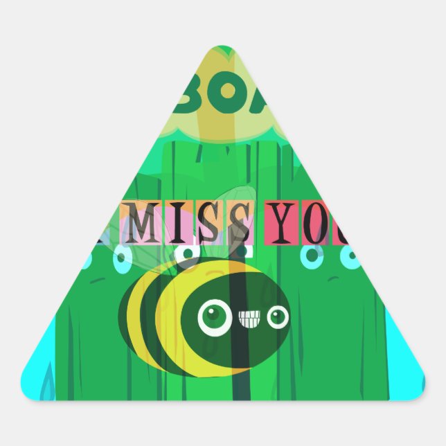 Adesivo Triangular Diversão Rainy Day: Uma Perspectiva de Abelha. "Eu (Frente)