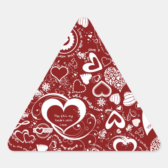 Adesivo Triangular Doodles do Coração (Frente)
