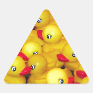 Adesivo Triangular Duckies de borracha amarelos bonitos