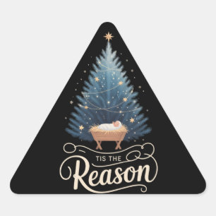 Adesivo Triangular É a Razão Bíblia Cristã Religiosa de Natal