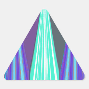 Adesivo Triangular Edgy Blue Purple Cyan Chevron Art Impressão