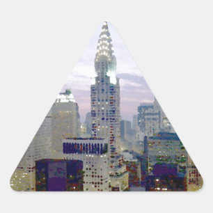 Adesivo Triangular Efeito de Tinta Petrolífera de pop Art Nova Iorque