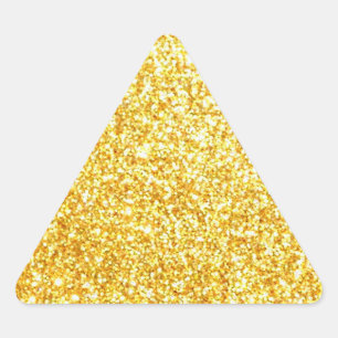 Adesivo Triangular Elegante moderno Glitter Modelo Dourado de Tendênc
