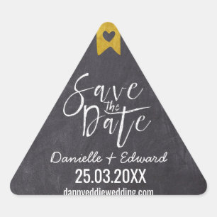 Adesivo Triangular Elegante Quadro Negro Escrita à Mão em Branco Salv