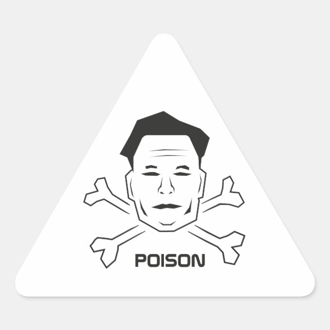 Adesivo Triangular Elon Poison, Anti-Elon Musk (Frente)