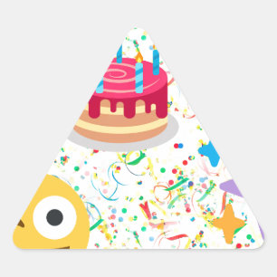 Adesivo Triangular emoji de feliz aniversário